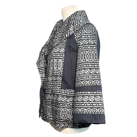 Burning Torch Cropped Blazer Jacket Women Med Artsy Boho Event Statement Collar - Picture 3 of 12